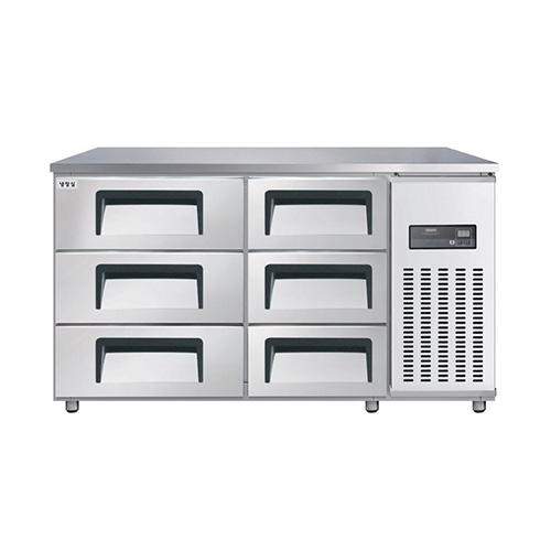 고급형 높은 서랍식 보냉테이블 1500 직접 냉각 냉장 375L 올 스텐