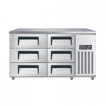 고급형 높은 서랍식 보냉테이블 1500 간접 냉각 냉장 375L (폭700/800) 올 스텐