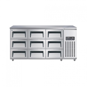 고급형 높은 서랍식 보냉테이블 1800 간접 냉각 냉장 485L (폭700/800) 올 스텐
